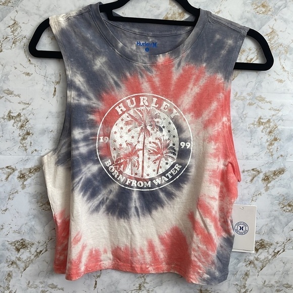 Hurley Tie Dye Crop Top l SIZE S - Picture 2 of 9